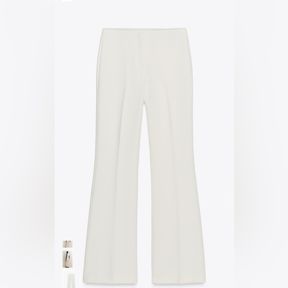 Zara Cream Flared Pants - Picture 1 of 3